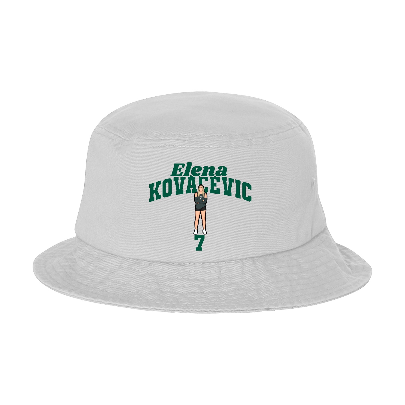 Bucket Cap — Signature Arch in White