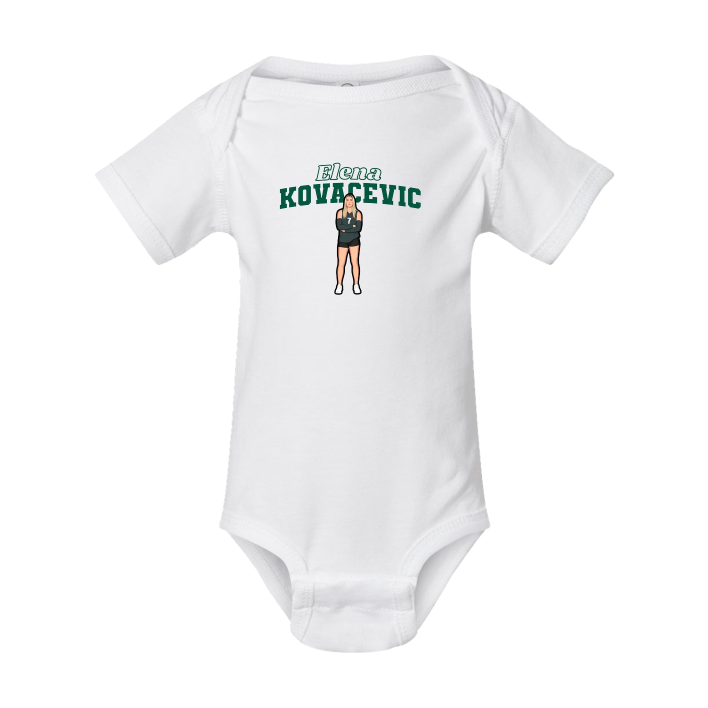Baby Onesie — Name Arch in White