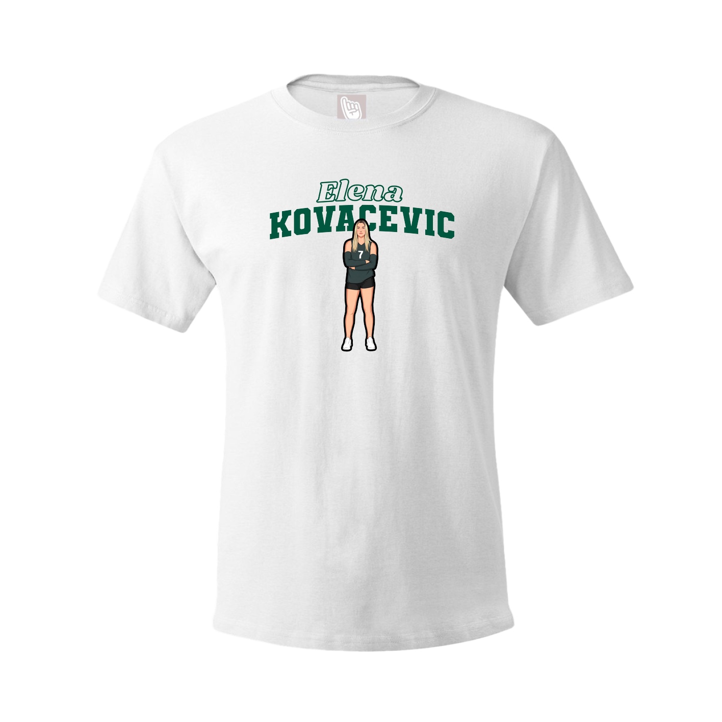 Youth Tee — Name Arch in White
