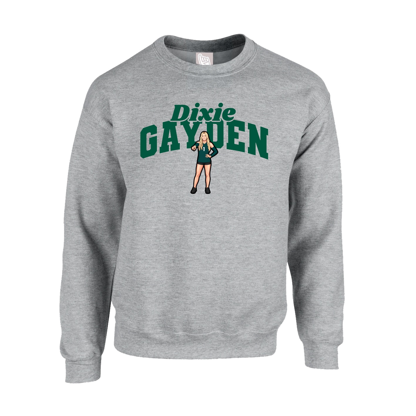 Fleece Crew — Signature Arch in Grey