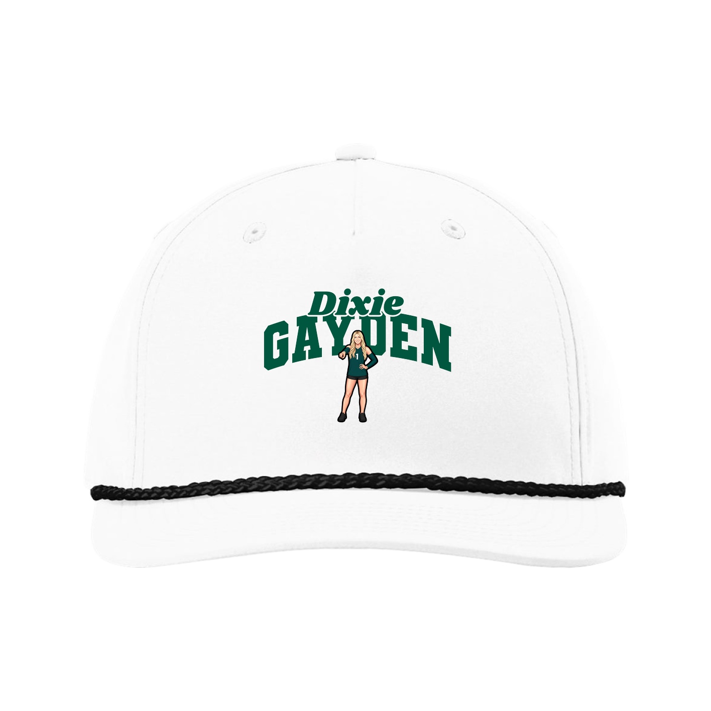 Five-Panel Classic Rope Cap — Signature Arch in White