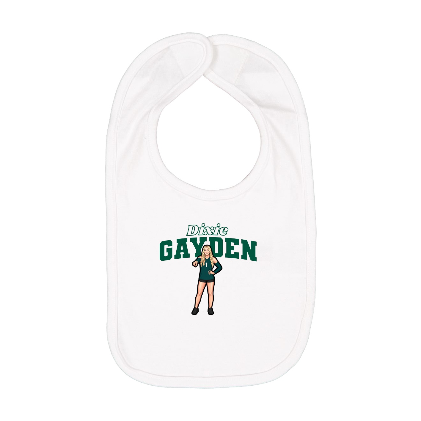 Infant Bib — Name Arch in White