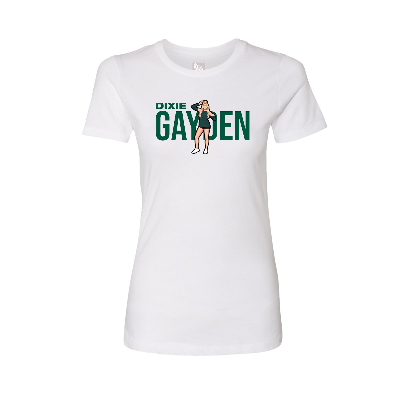 Fitted Women's Tee — Player Name in White