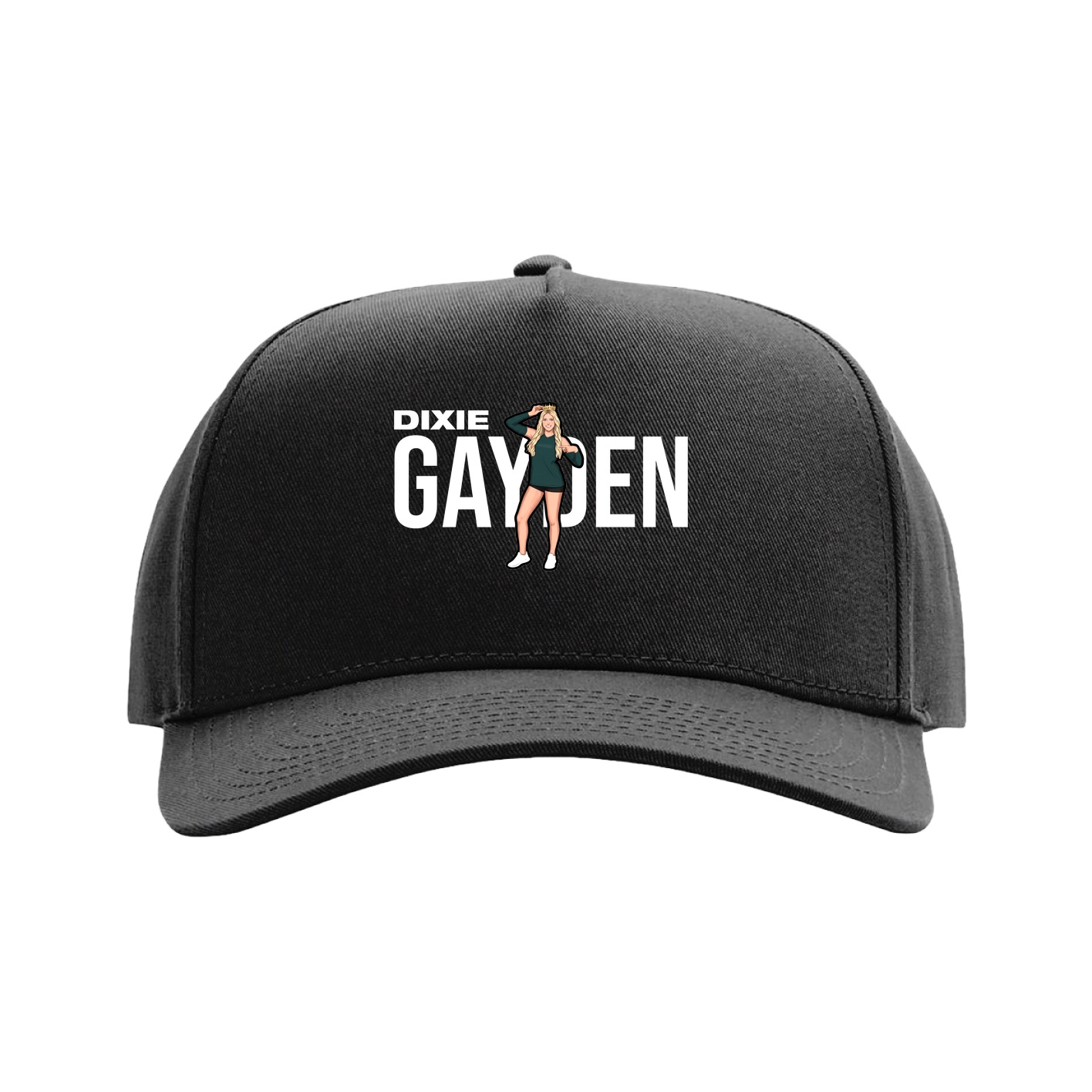 Full Fabric Five-Panel Champ Cap — Player Name in Black