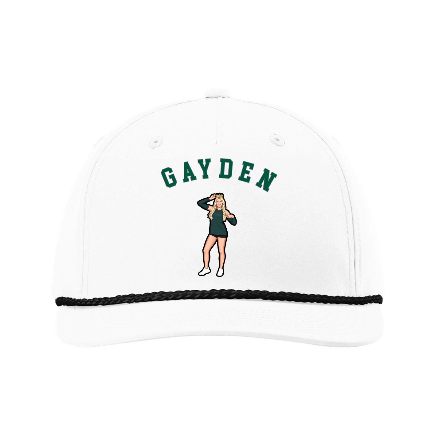 Five-Panel Classic Rope Cap — Shirsey Arch in White