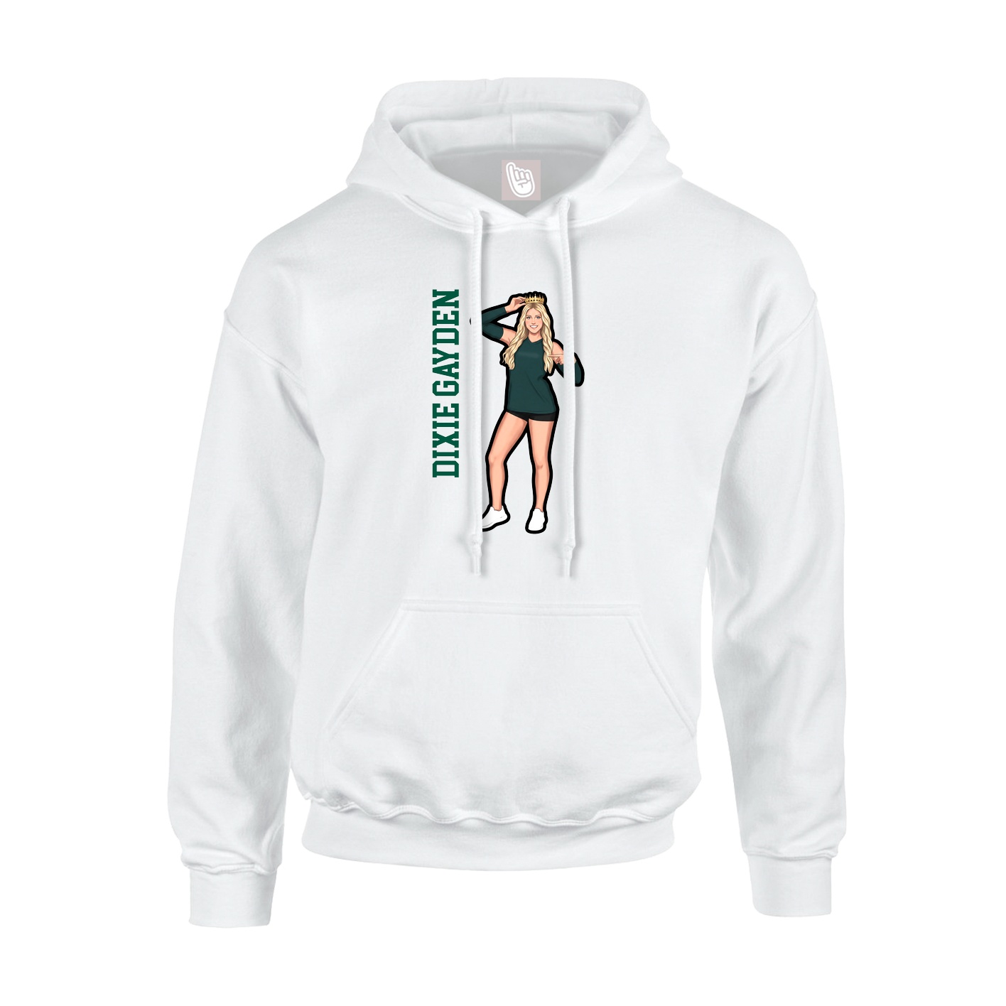 Hoodie — Name Vertical in White