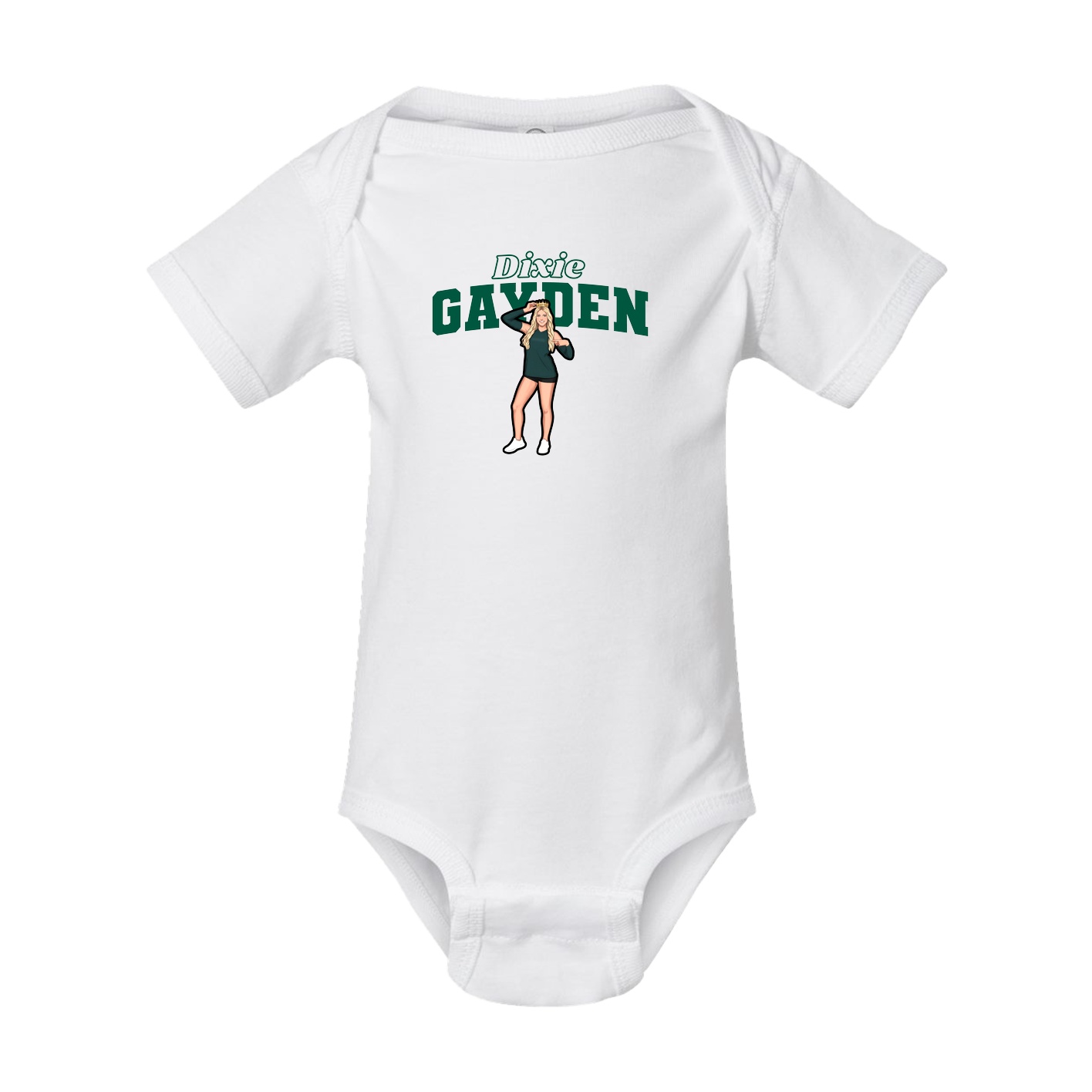Baby Onesie — Name Arch in White