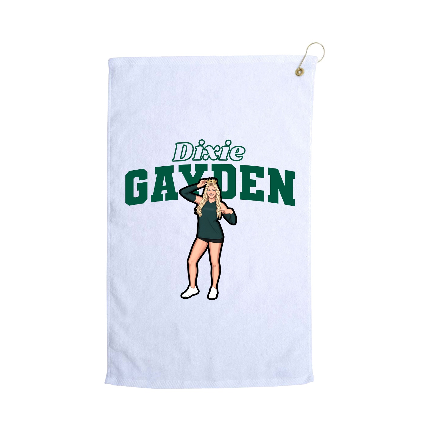 Golf Towel — Name Arch in White
