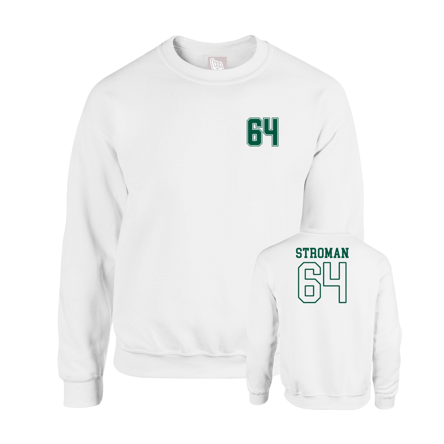 Fleece Crew — Chest Back in White
