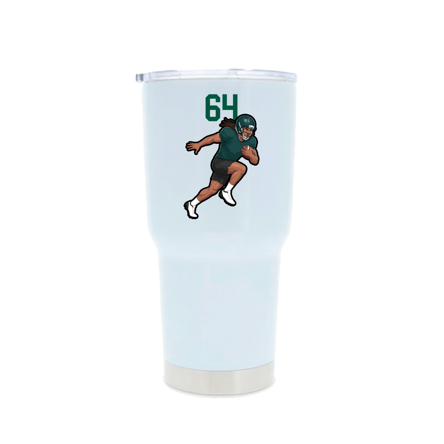 30oz Stainless Steel Tumbler — Number Top in White