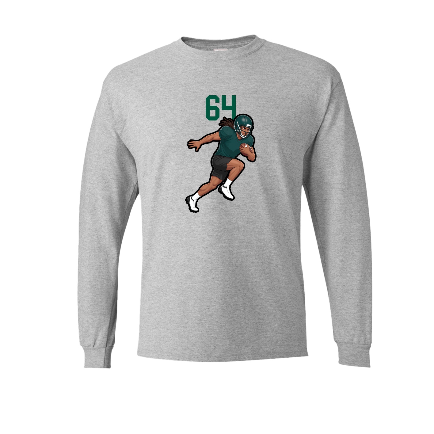 Long Sleeve Tee — Number Top in Grey