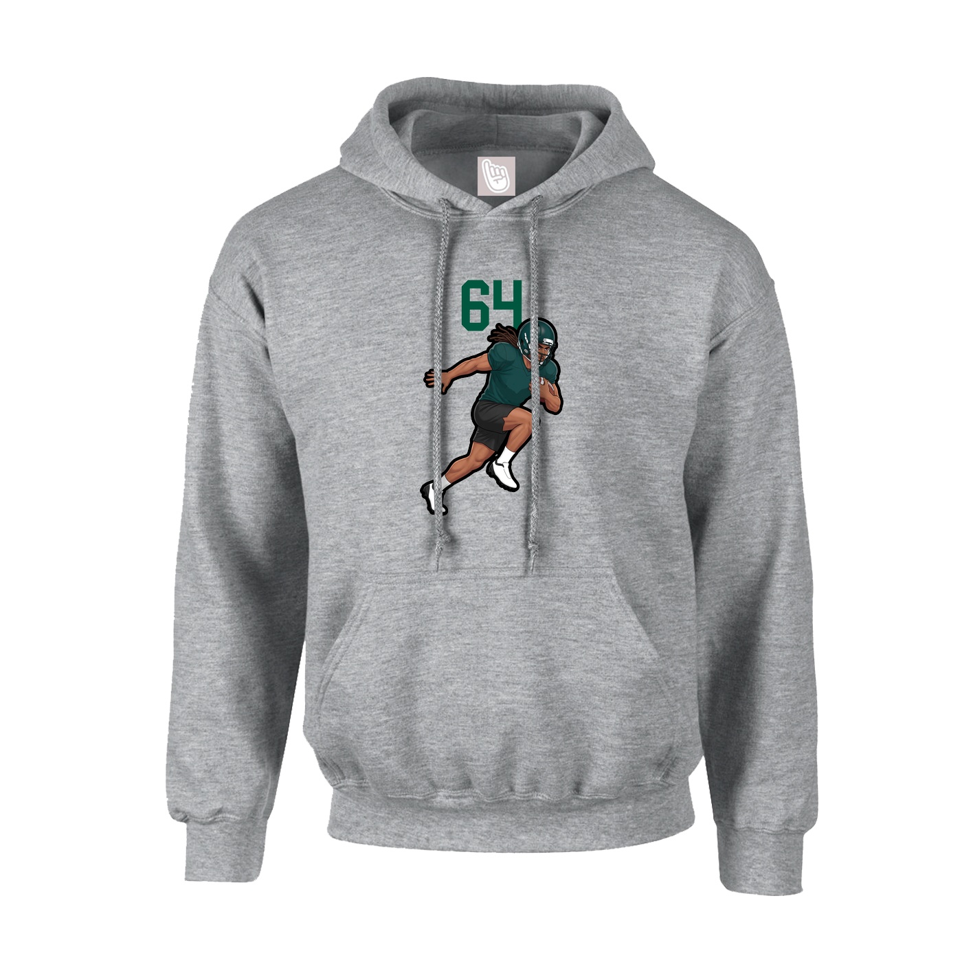Hoodie — Number Top in Grey