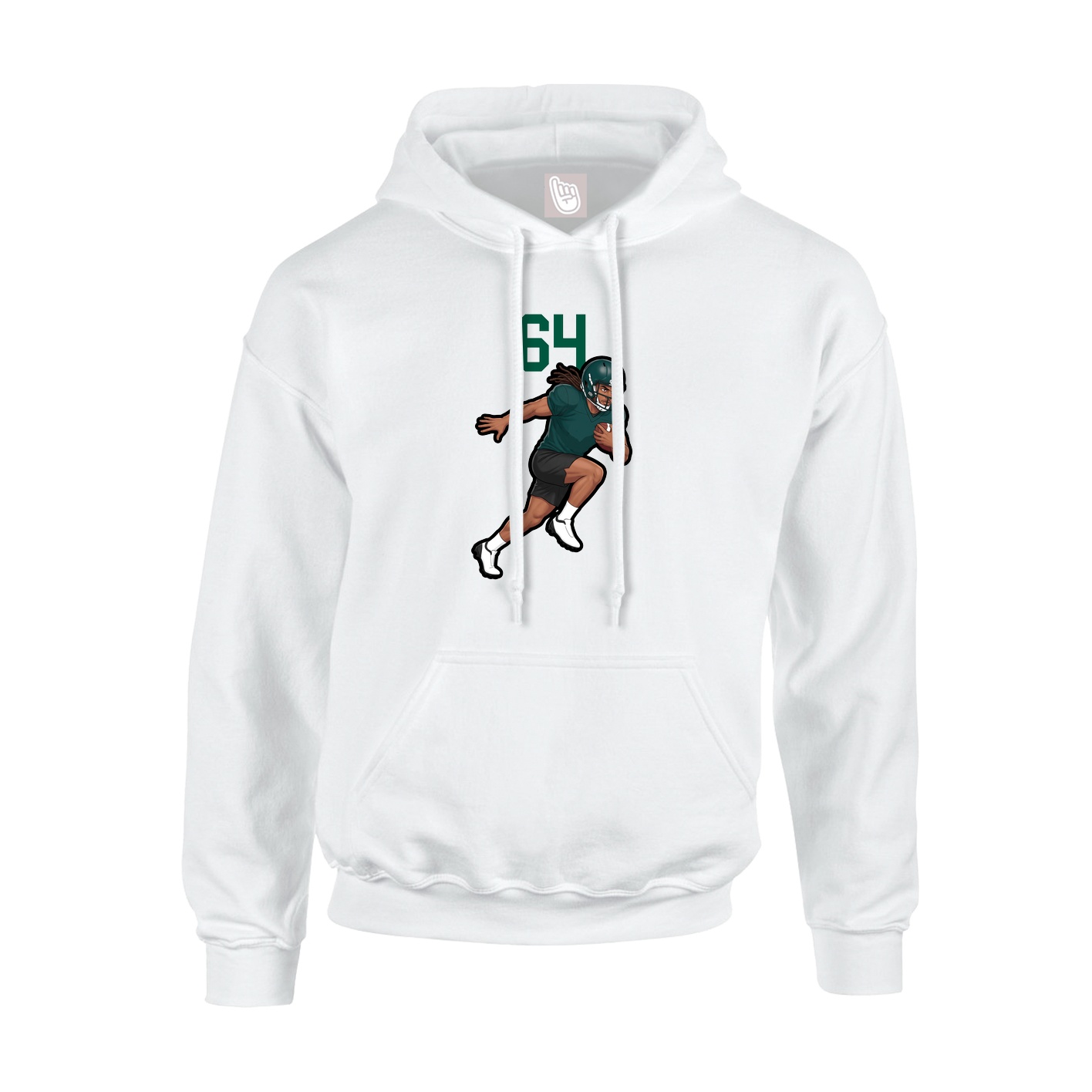 Youth Hoodie — Number Top in White