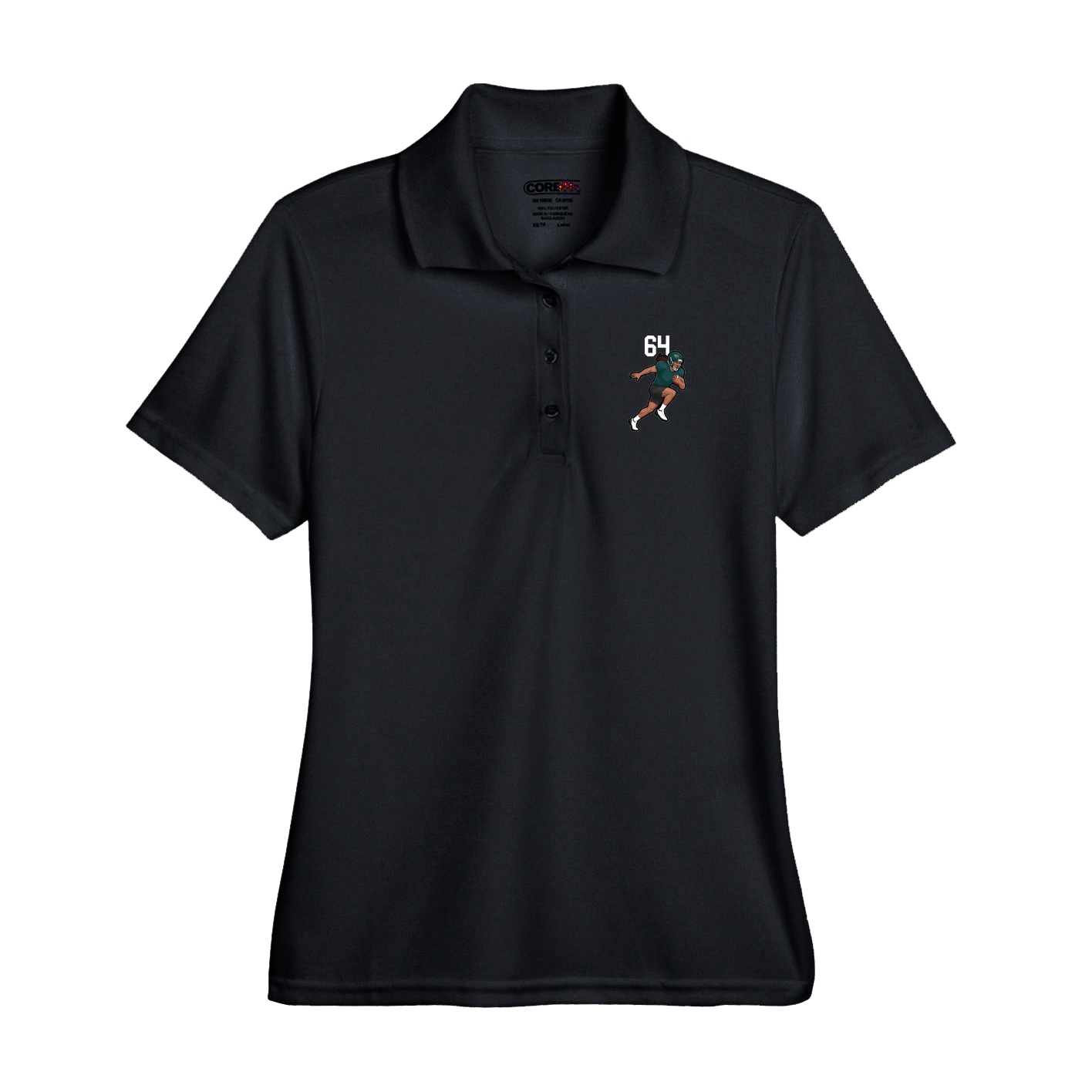 Performance Polo — Number Top in Black
