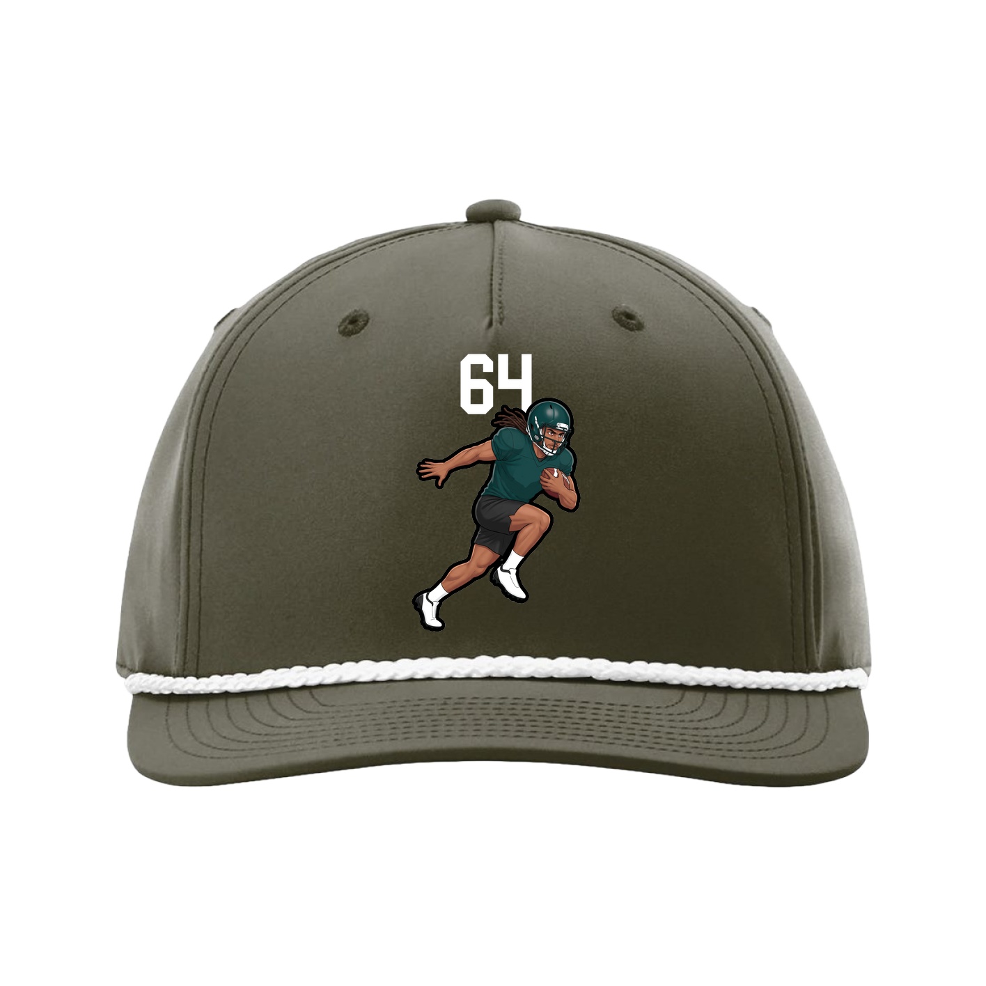 Five-Panel Classic Rope Cap — Number Top in Green