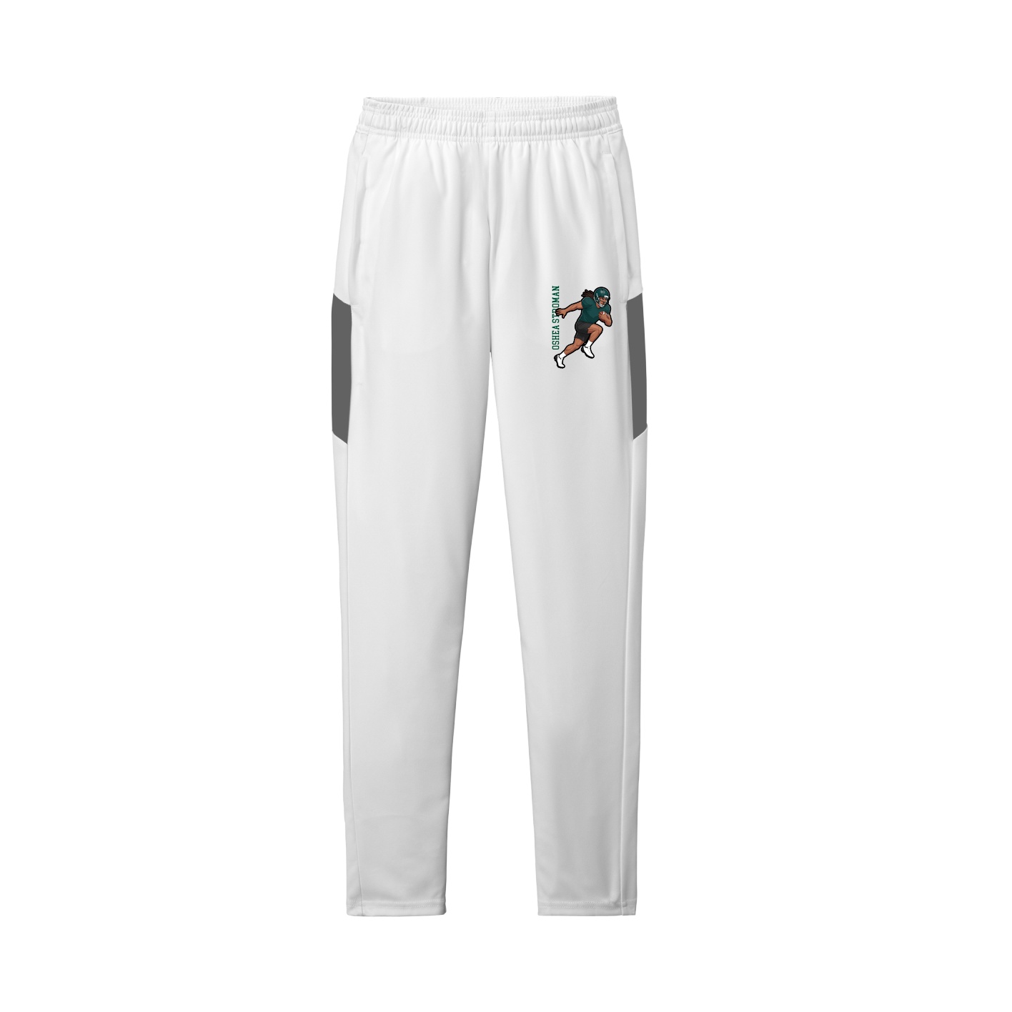 Team Travel Pant — Name Vertical in White/Grey