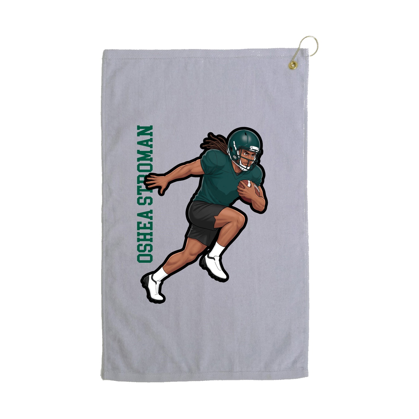 Golf Towel — Name Vertical in Grey
