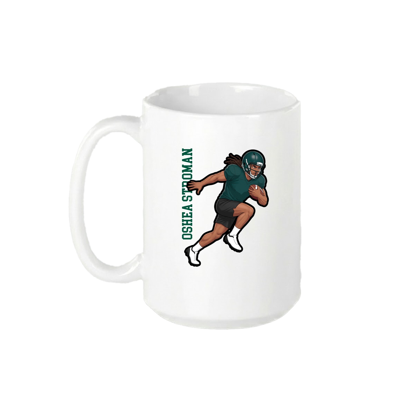 15oz Coffee Mug — Name Vertical in White