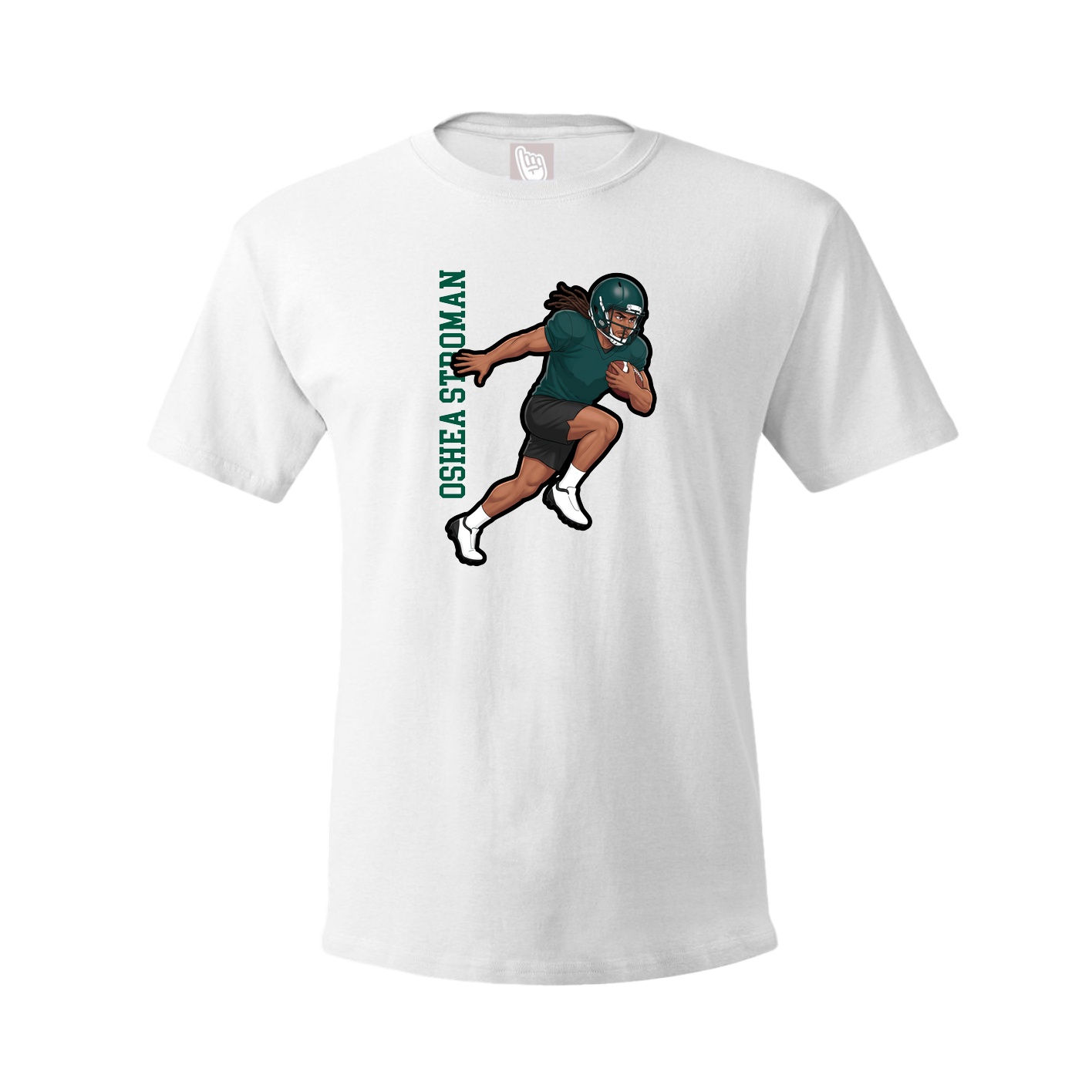Youth Tee — Name Vertical in White