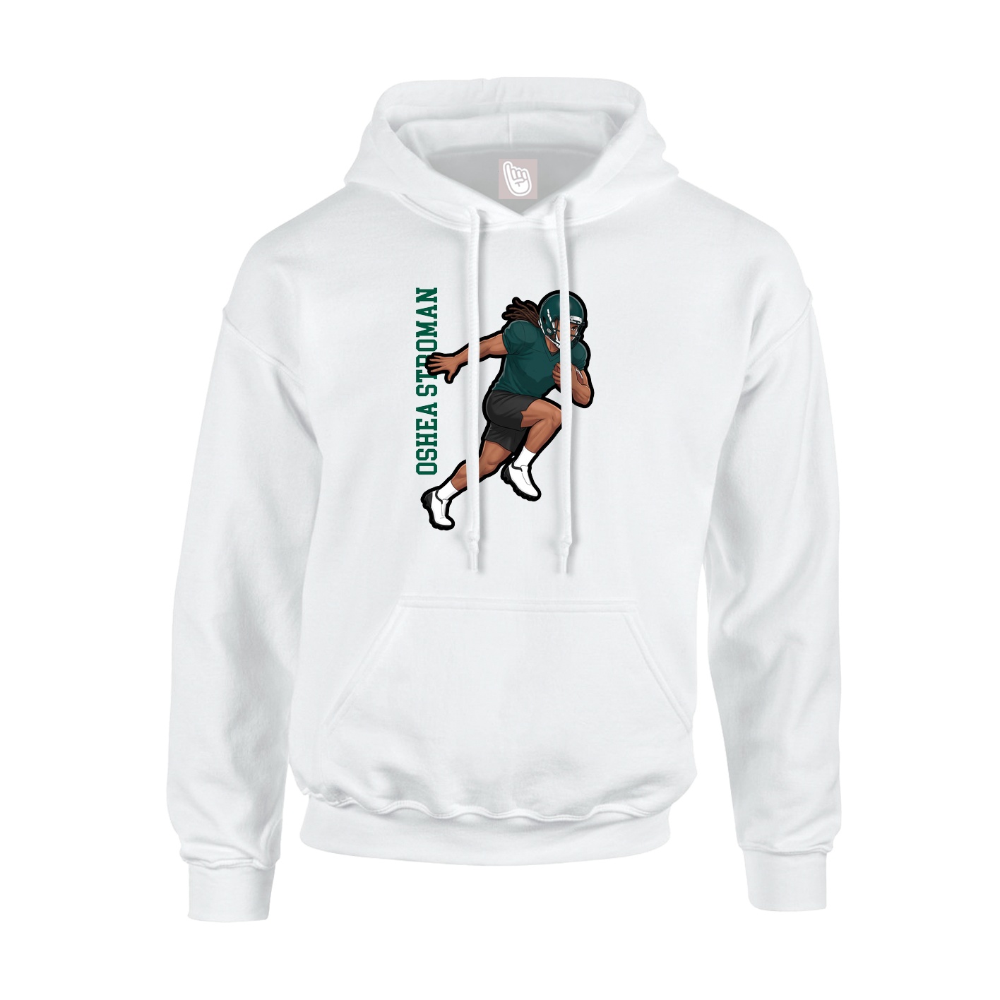 Youth Hoodie — Name Vertical in White
