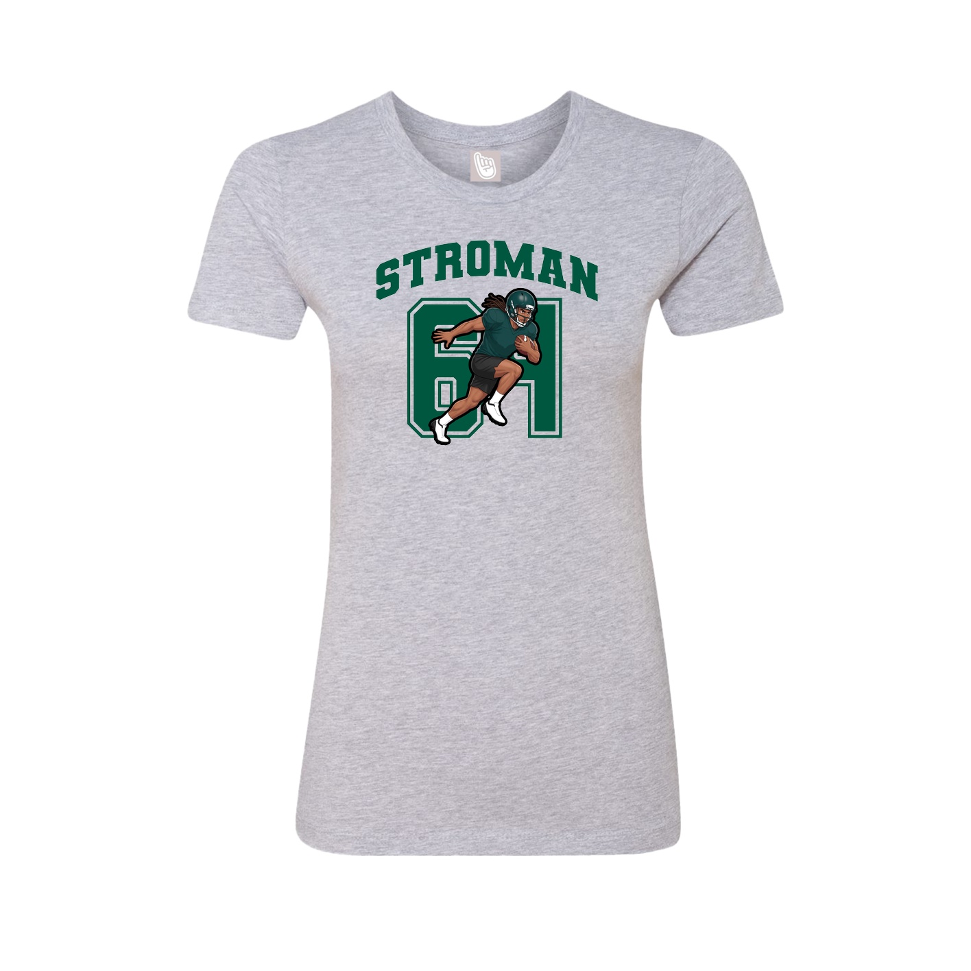 Fitted Women's Tee — Number in Grey