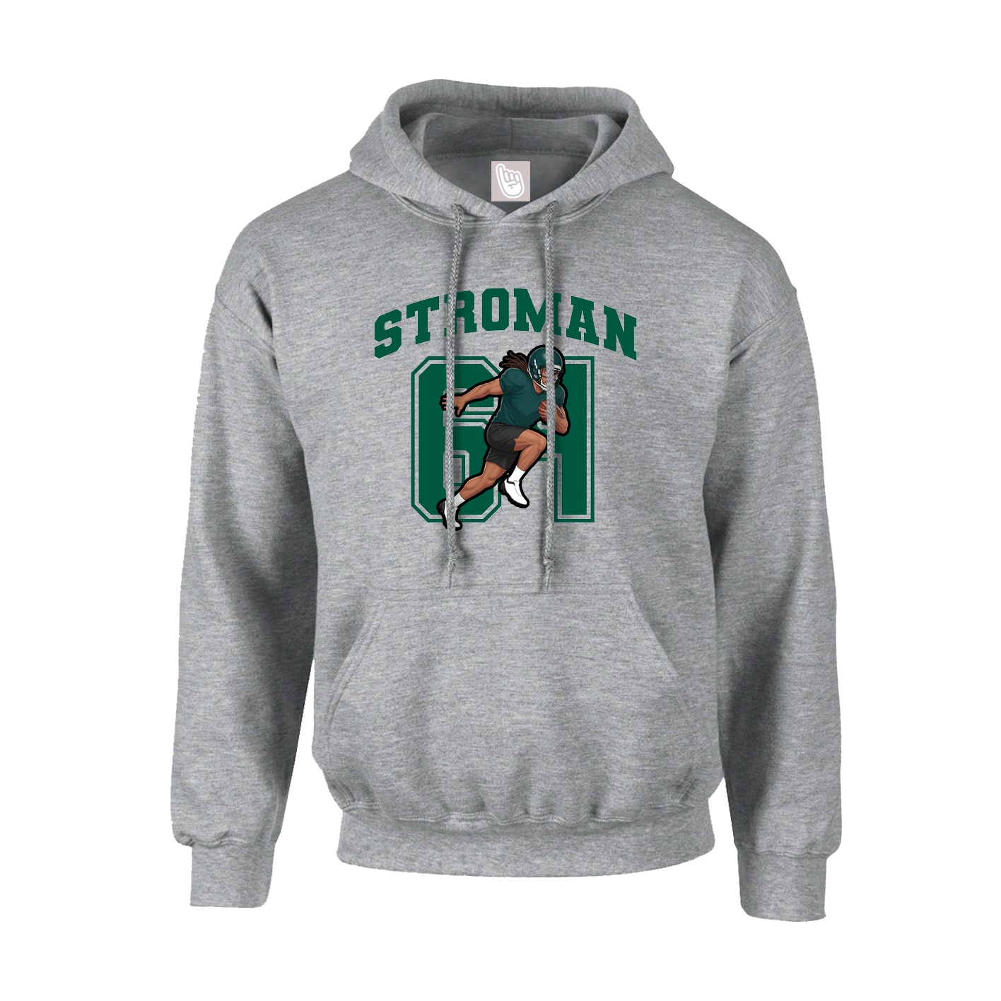 Hoodie — Number in Grey