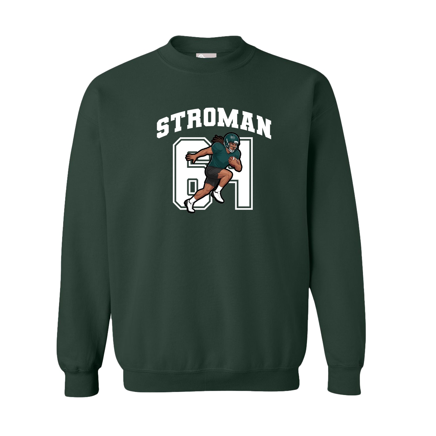 Fleece Crew — Number in Green