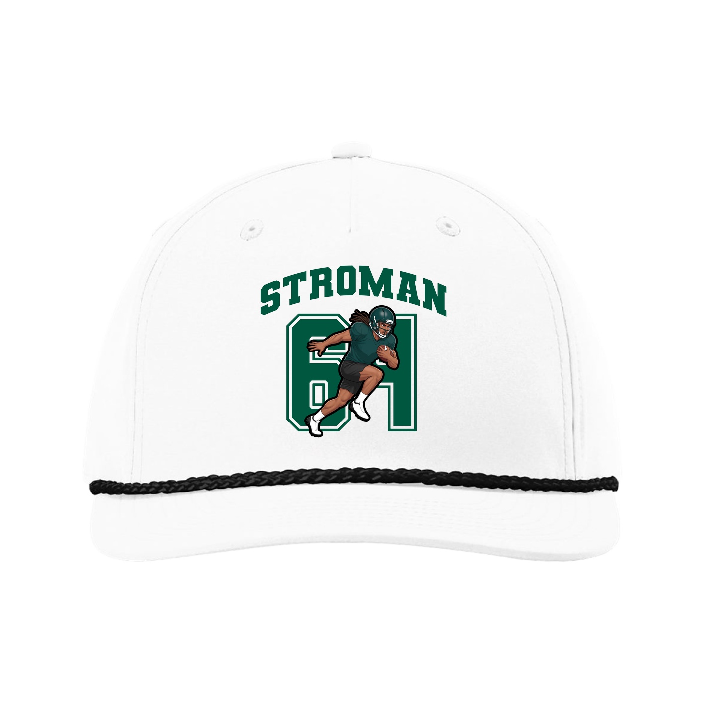 Five-Panel Classic Rope Cap — Number in White