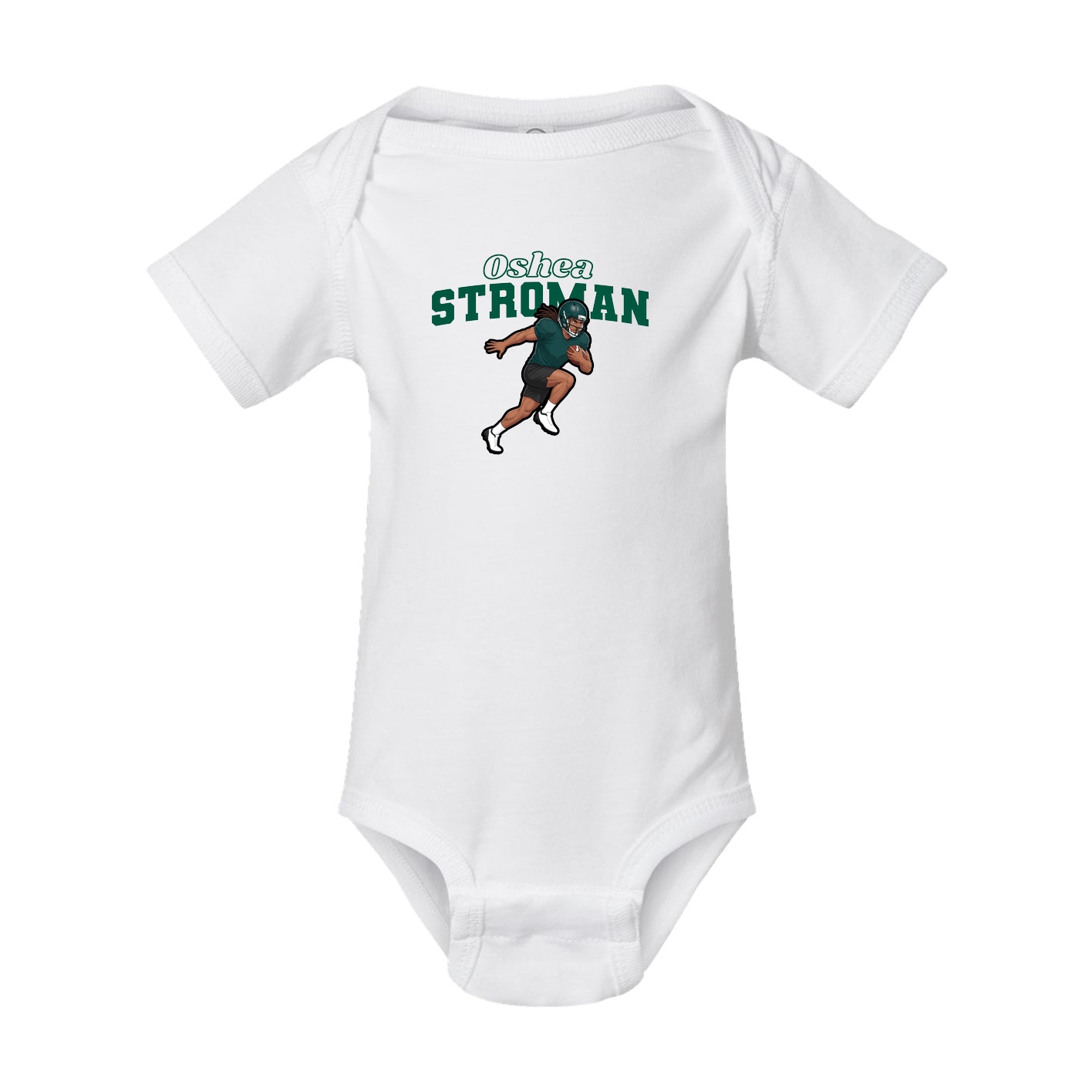 Baby Onesie — Name Arch in White