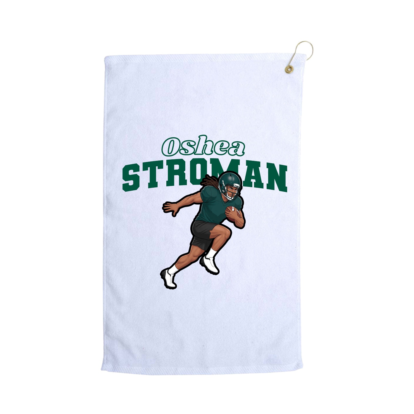 Golf Towel — Name Arch in White