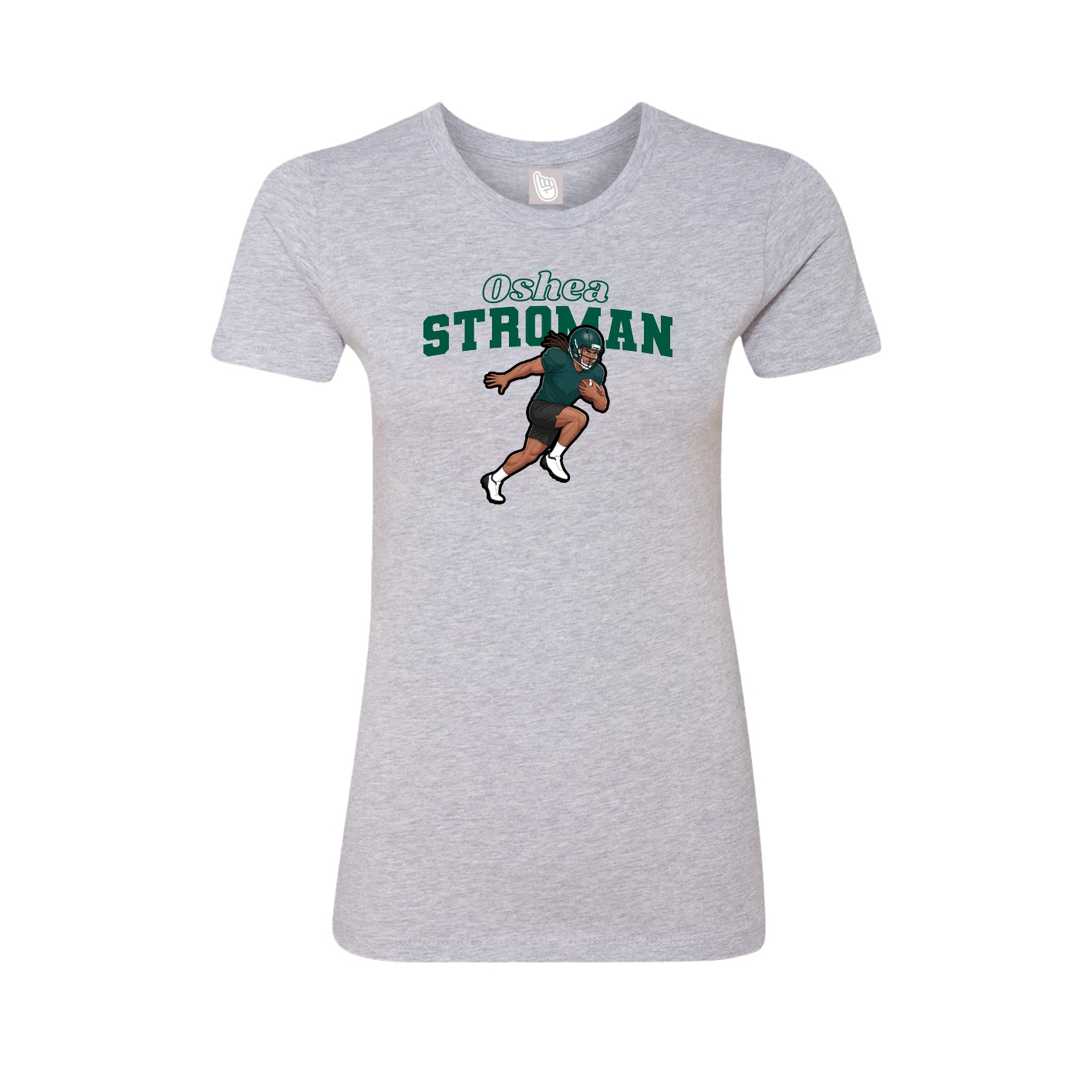 Fitted Women's Tee — Name Arch in Grey