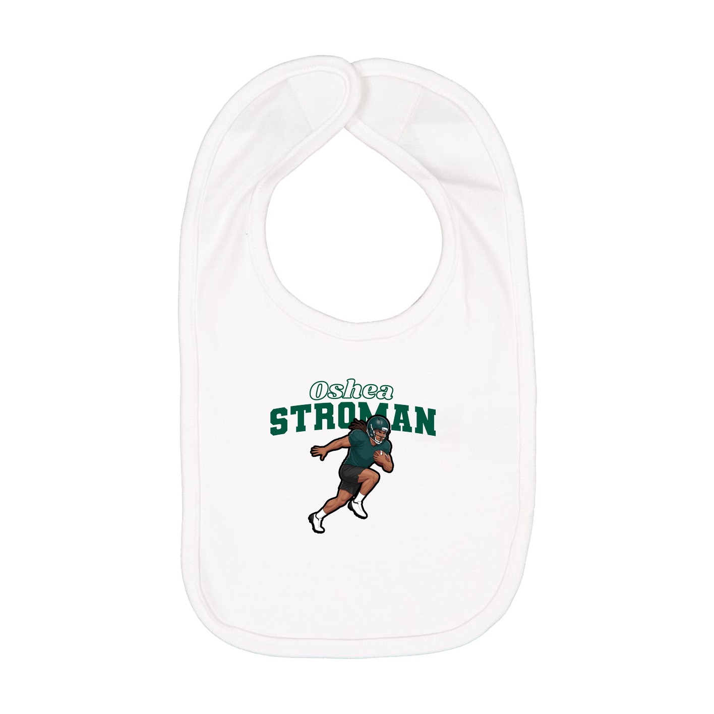Infant Bib — Name Arch in White
