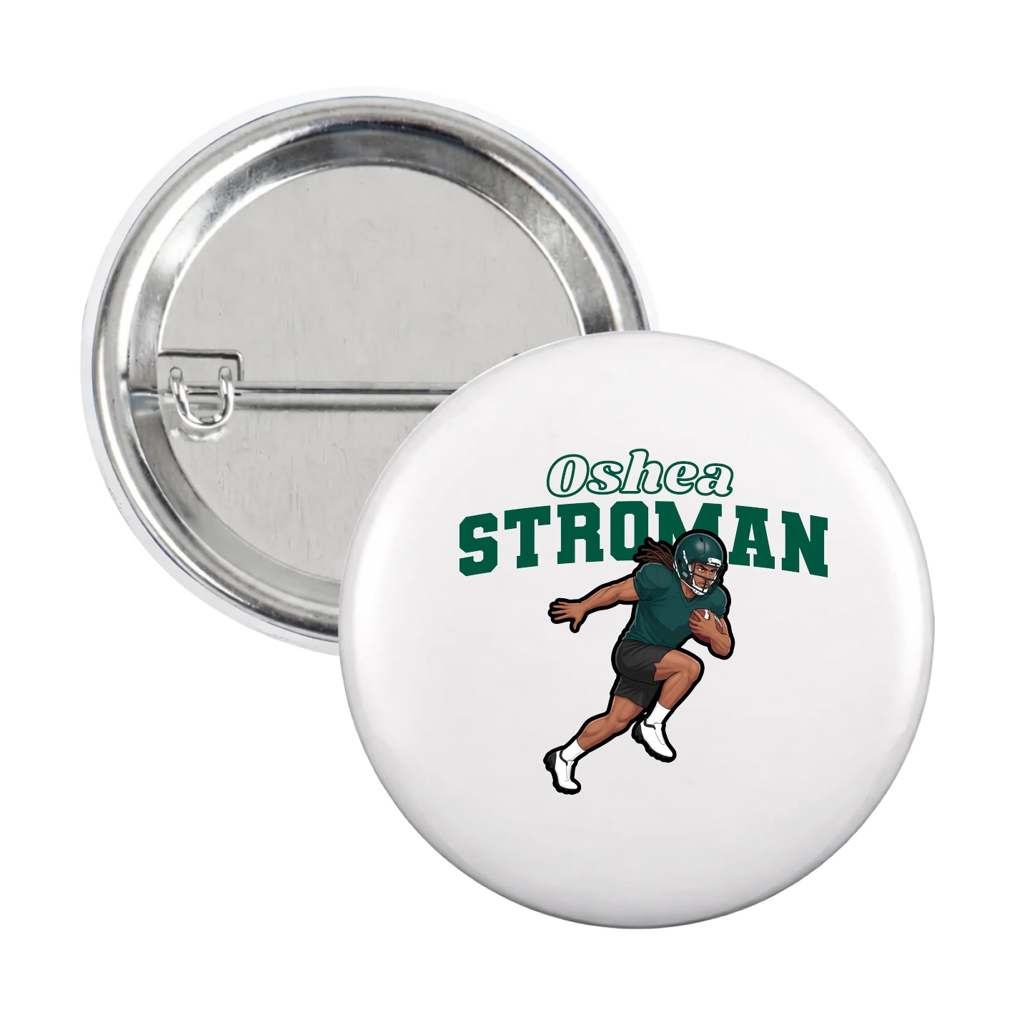 Game Day Button — Name Arch in White