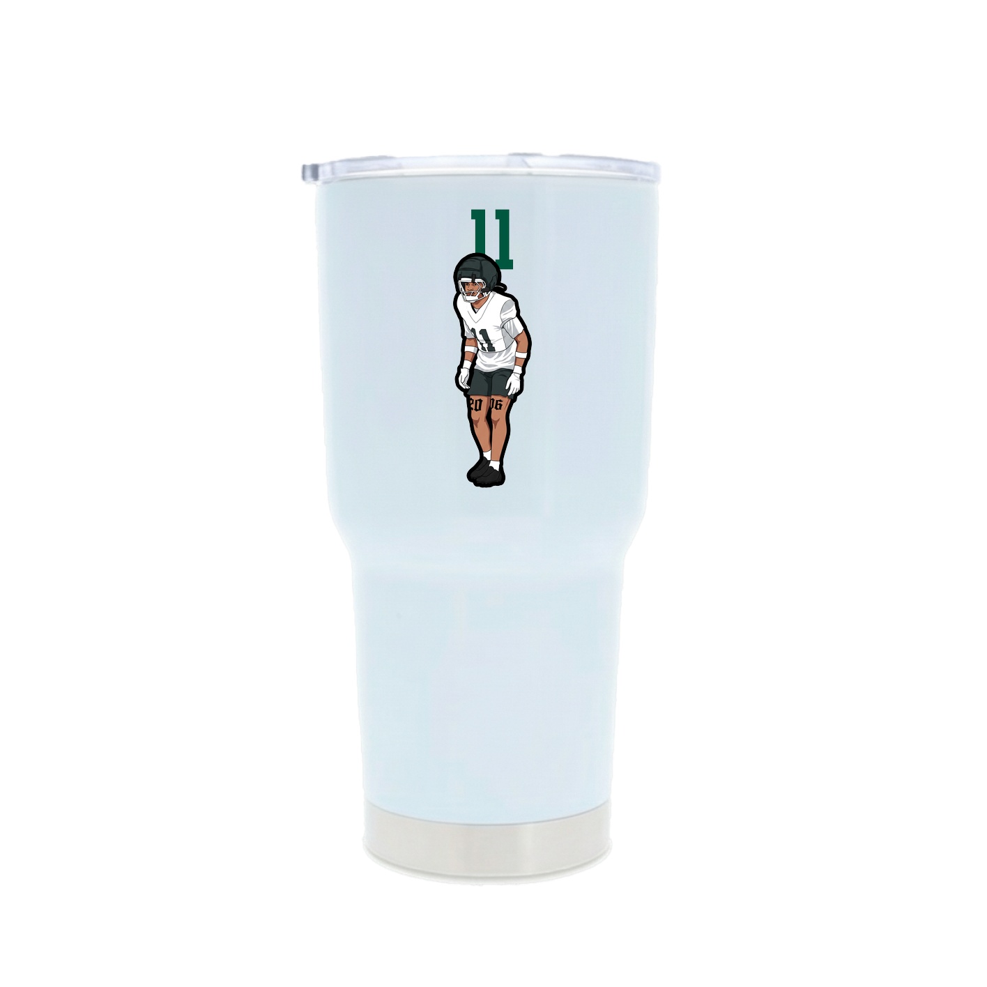 30oz Stainless Steel Tumbler — Number Top in White