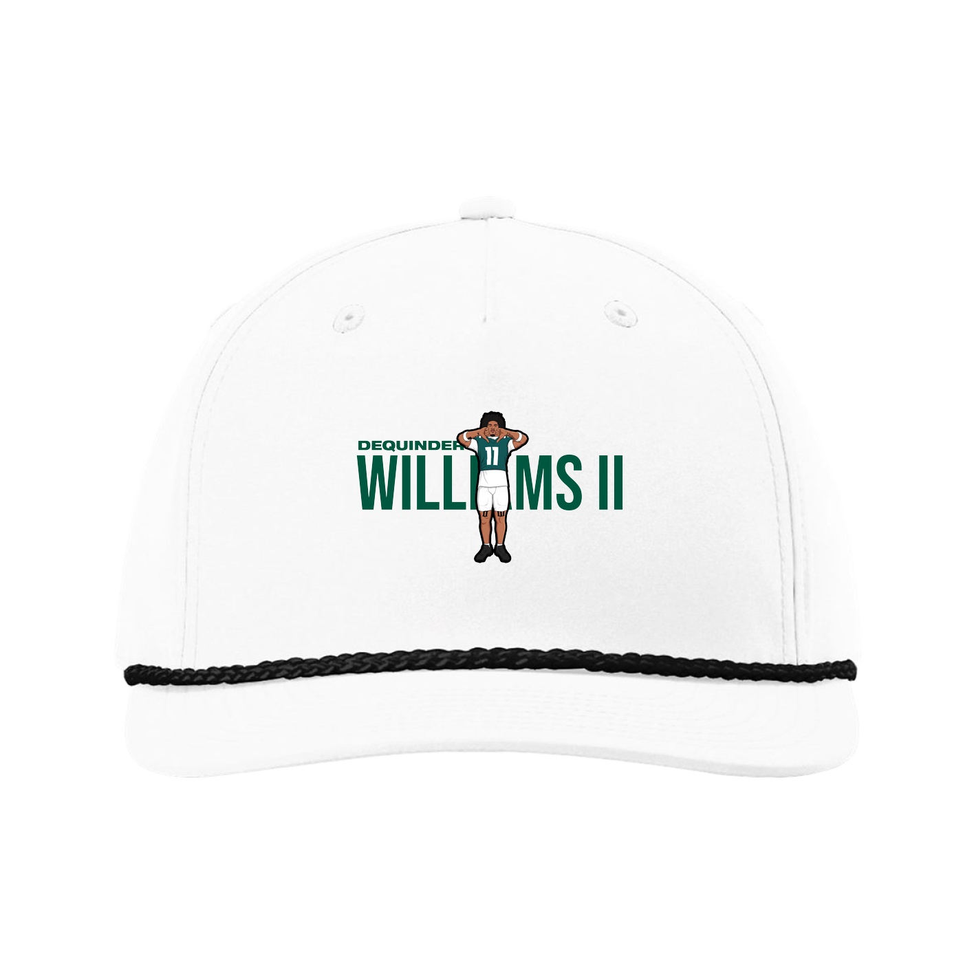 Five-Panel Classic Rope Cap — Player Name in White