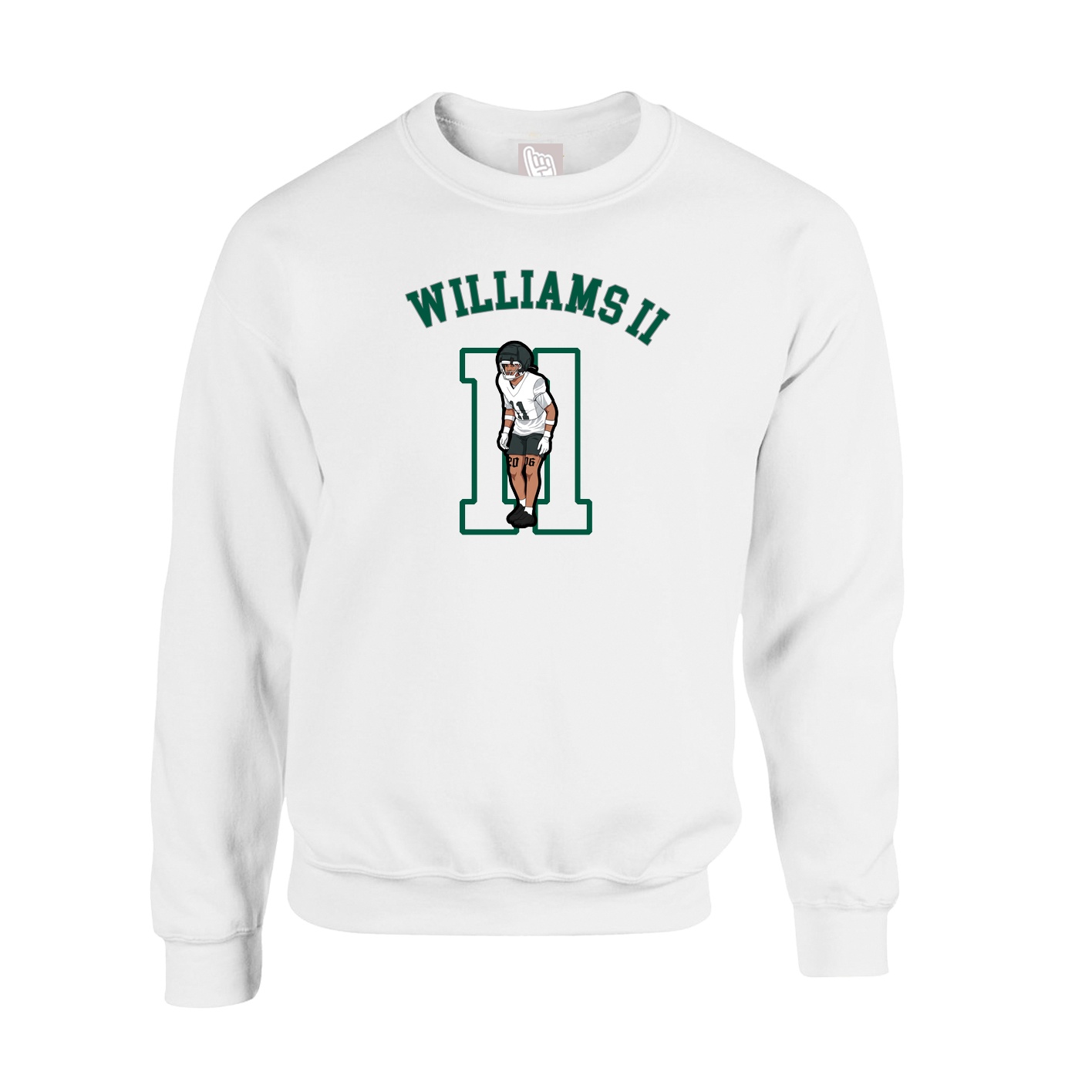 Fleece Crew — Shirsey Arch in White