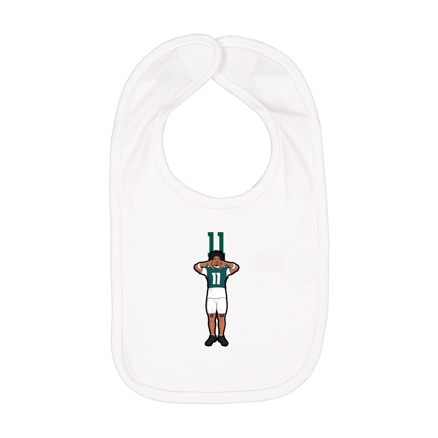 Infant Bib — Number Top in White
