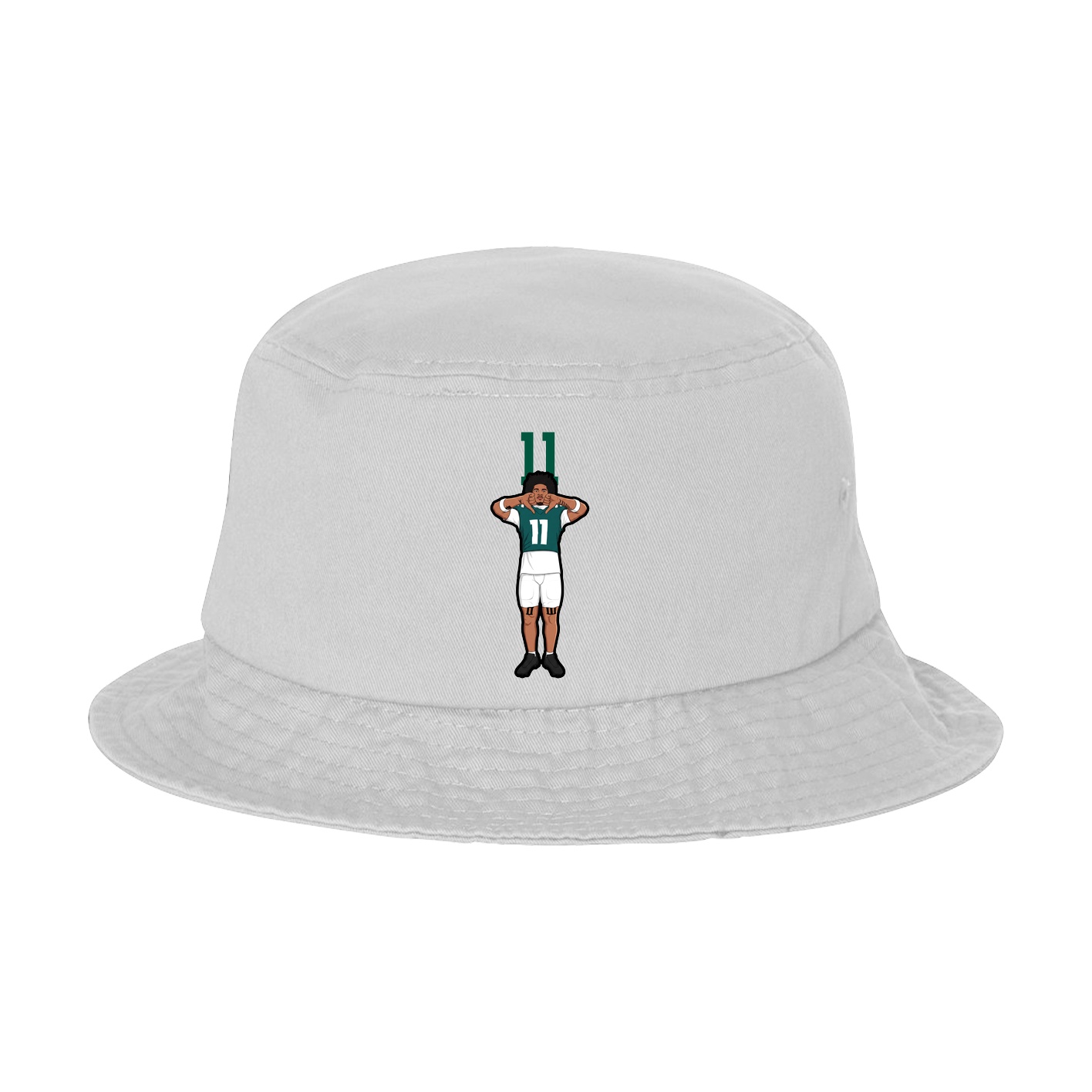 Bucket Cap — Number Top in White