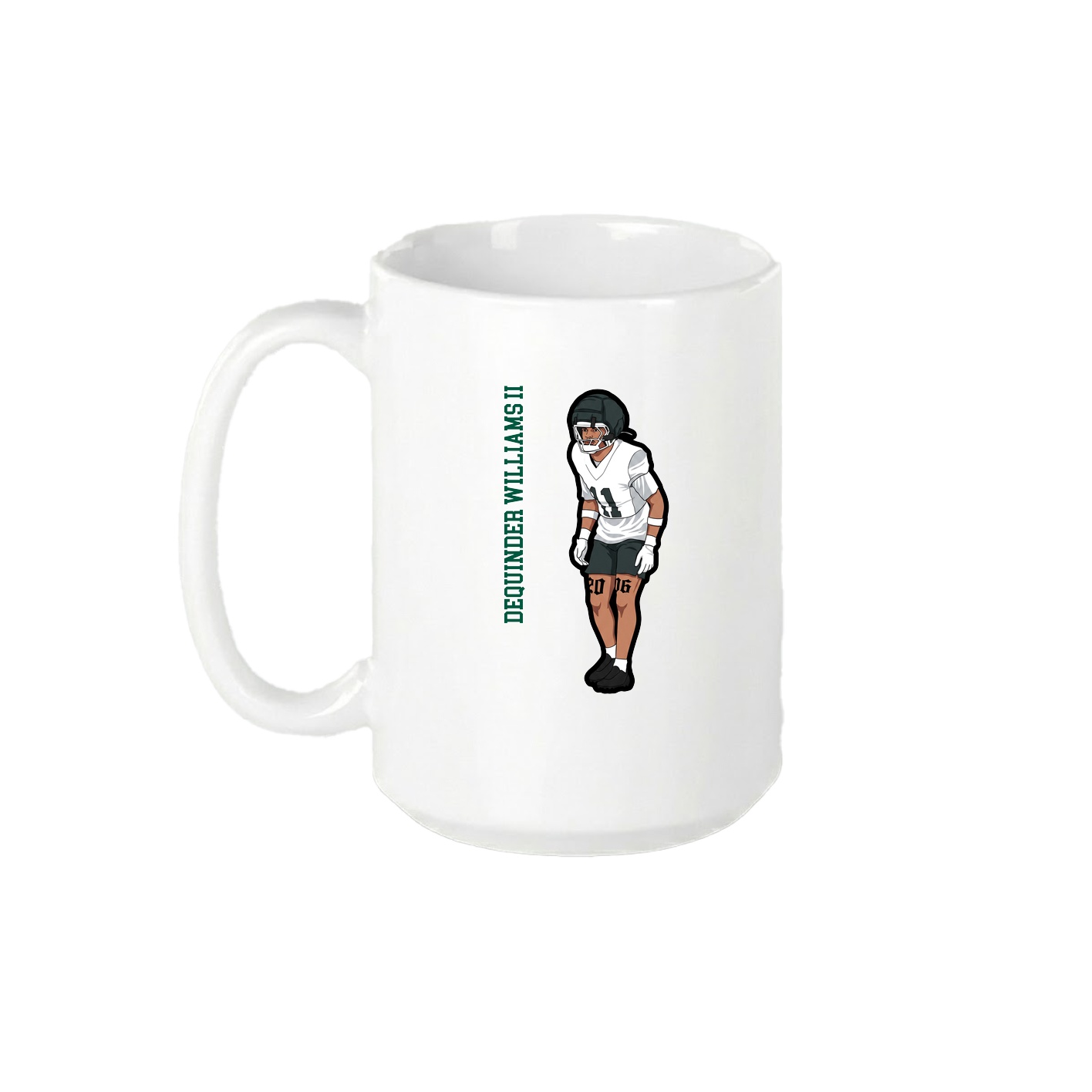 15oz Coffee Mug — Name Vertical in White