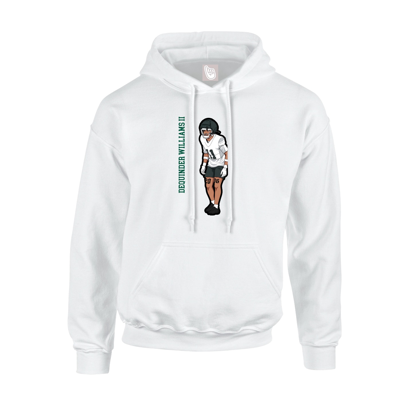 Hoodie — Name Vertical in White