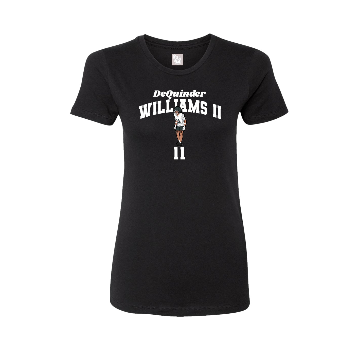 Fitted Women's Tee — Signature Arch in Black