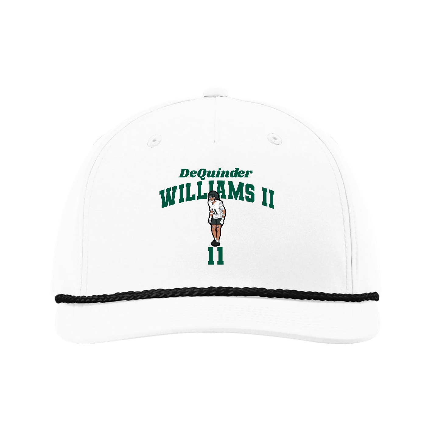 Five-Panel Classic Rope Cap — Signature Arch in White