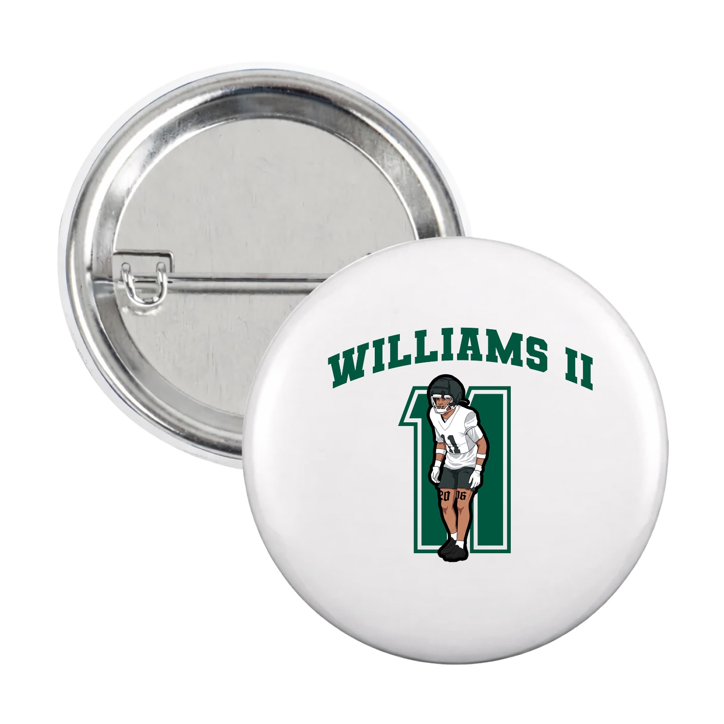 Game Day Button — Number in White