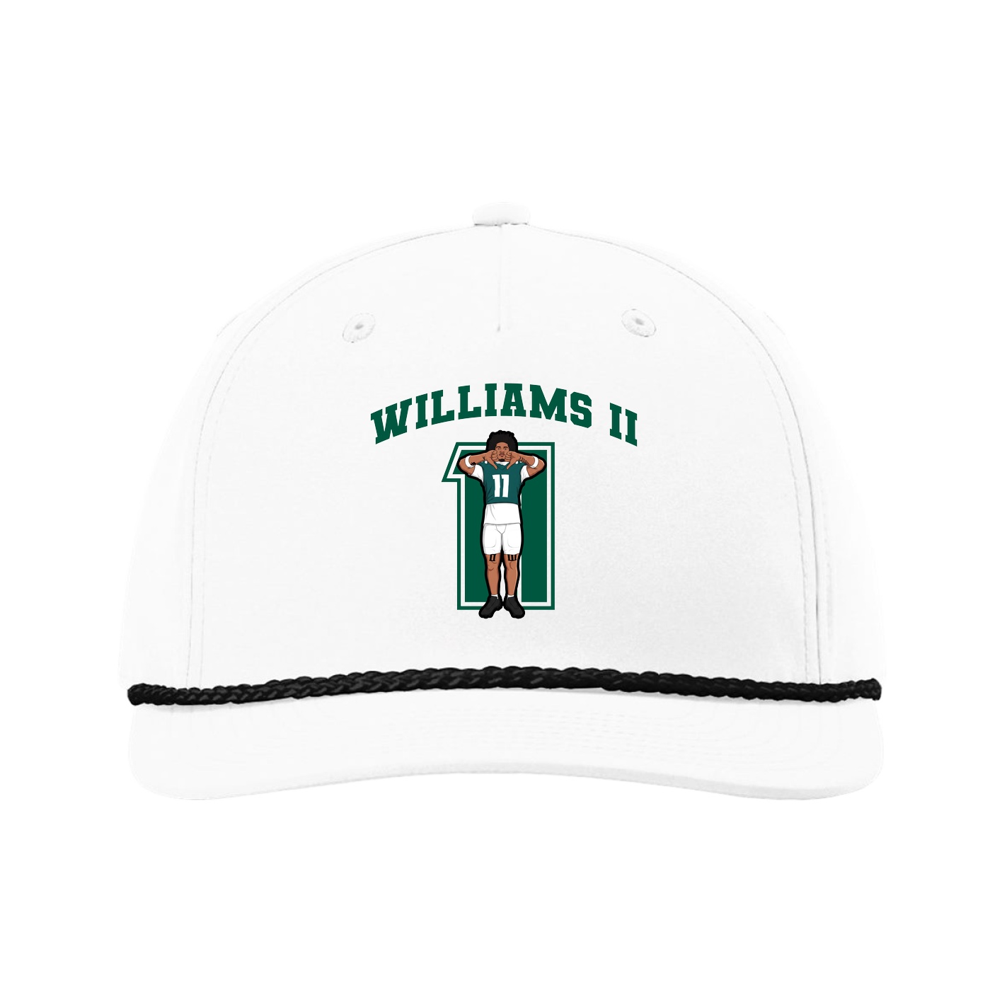Five-Panel Classic Rope Cap — Number in White