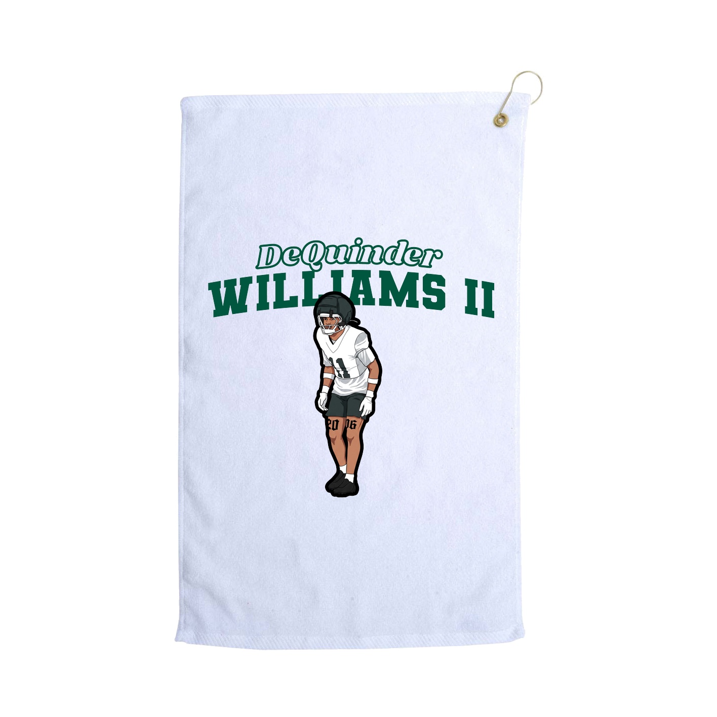 Golf Towel — Name Arch in White
