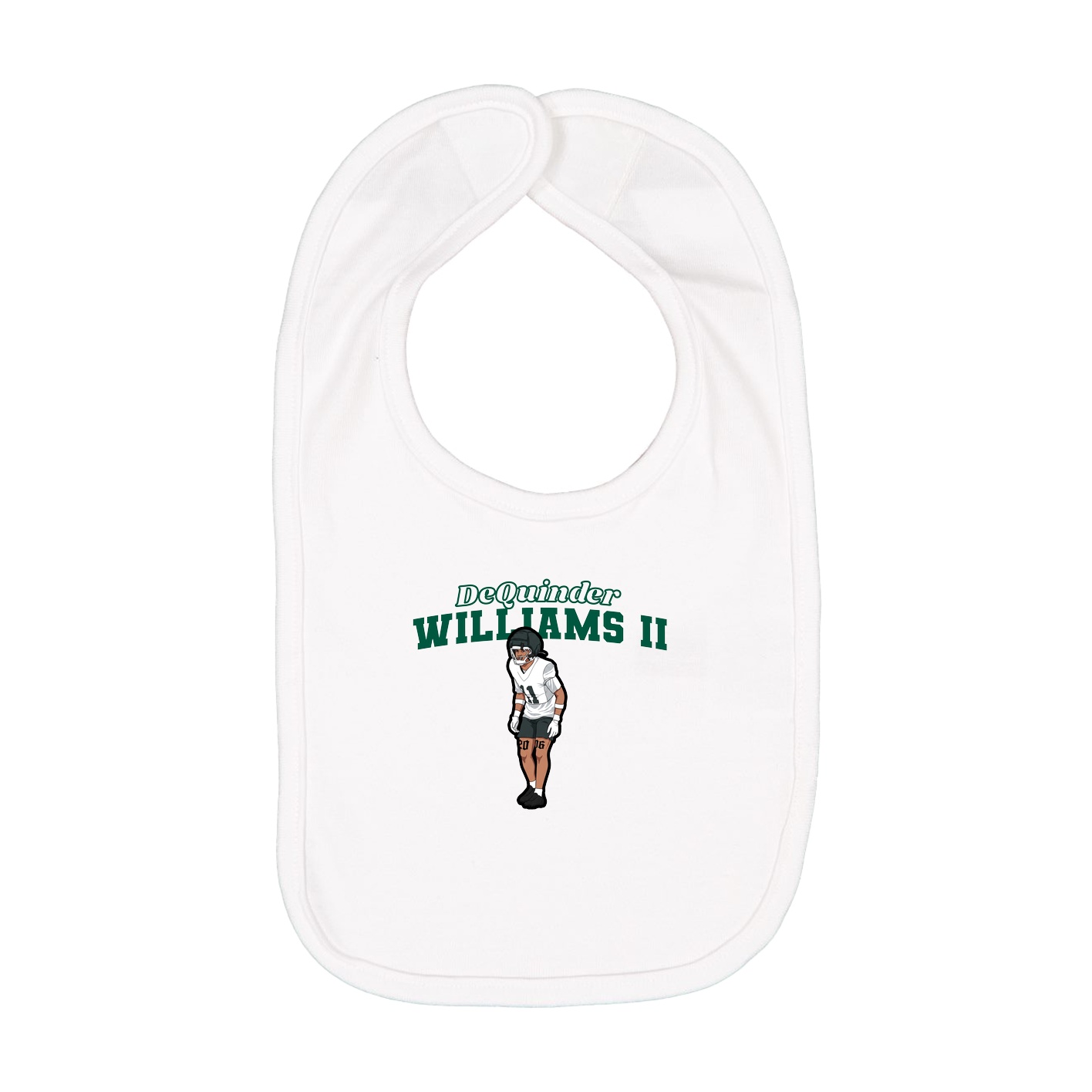 Infant Bib — Name Arch in White