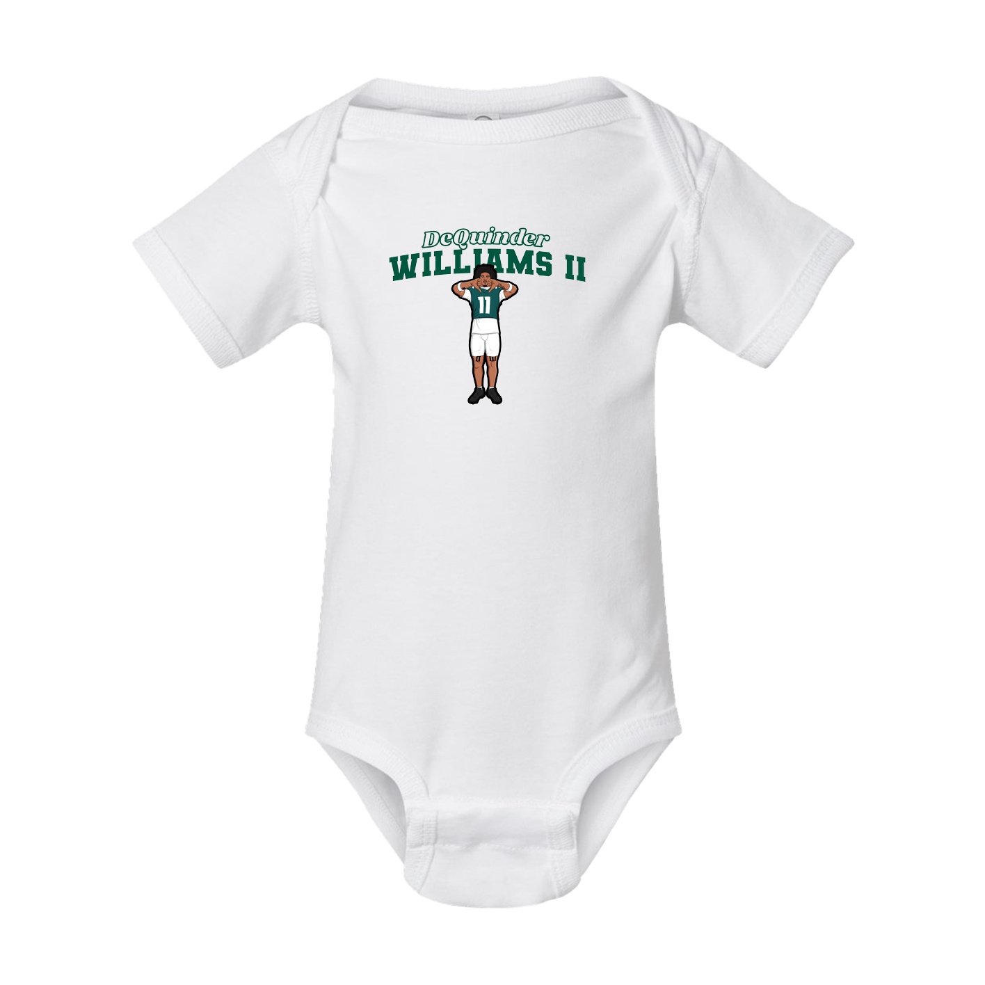 Baby Onesie — Name Arch in White