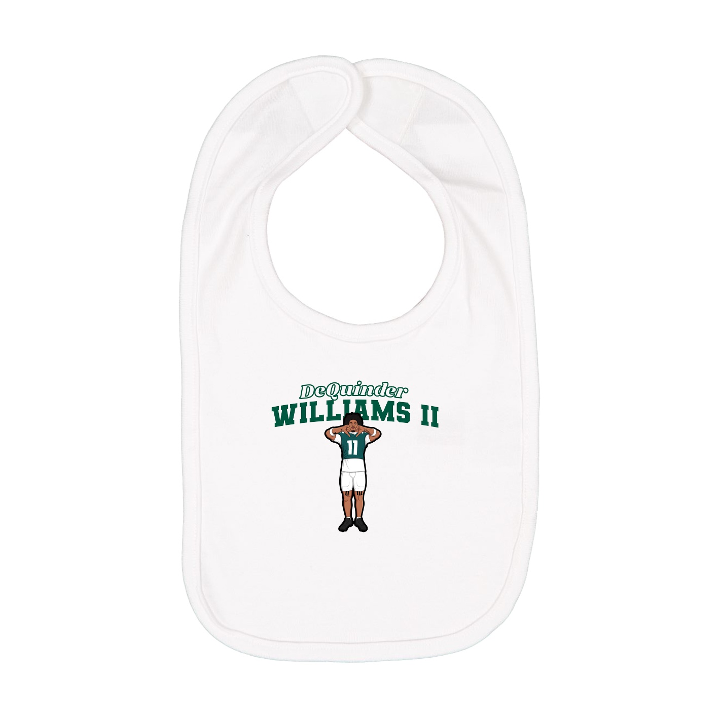 Infant Bib — Name Arch in White