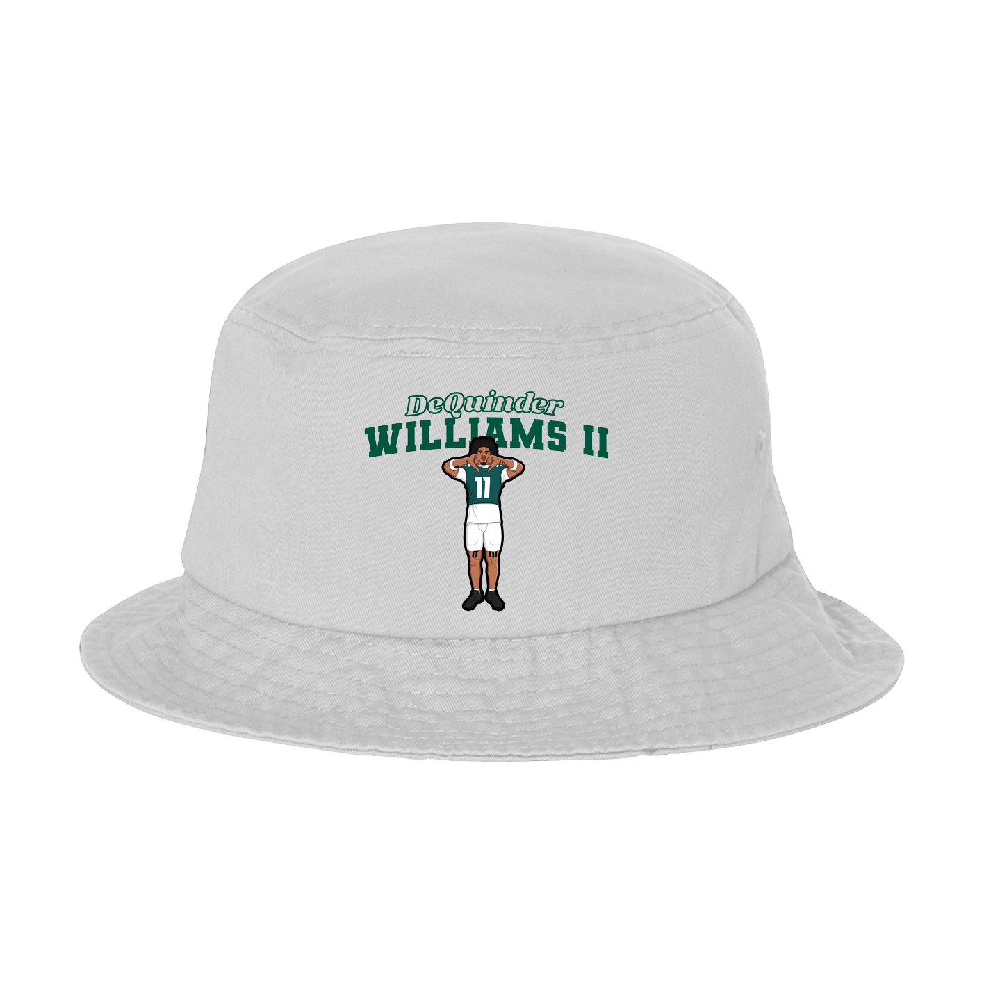 Bucket Cap — Name Arch in White