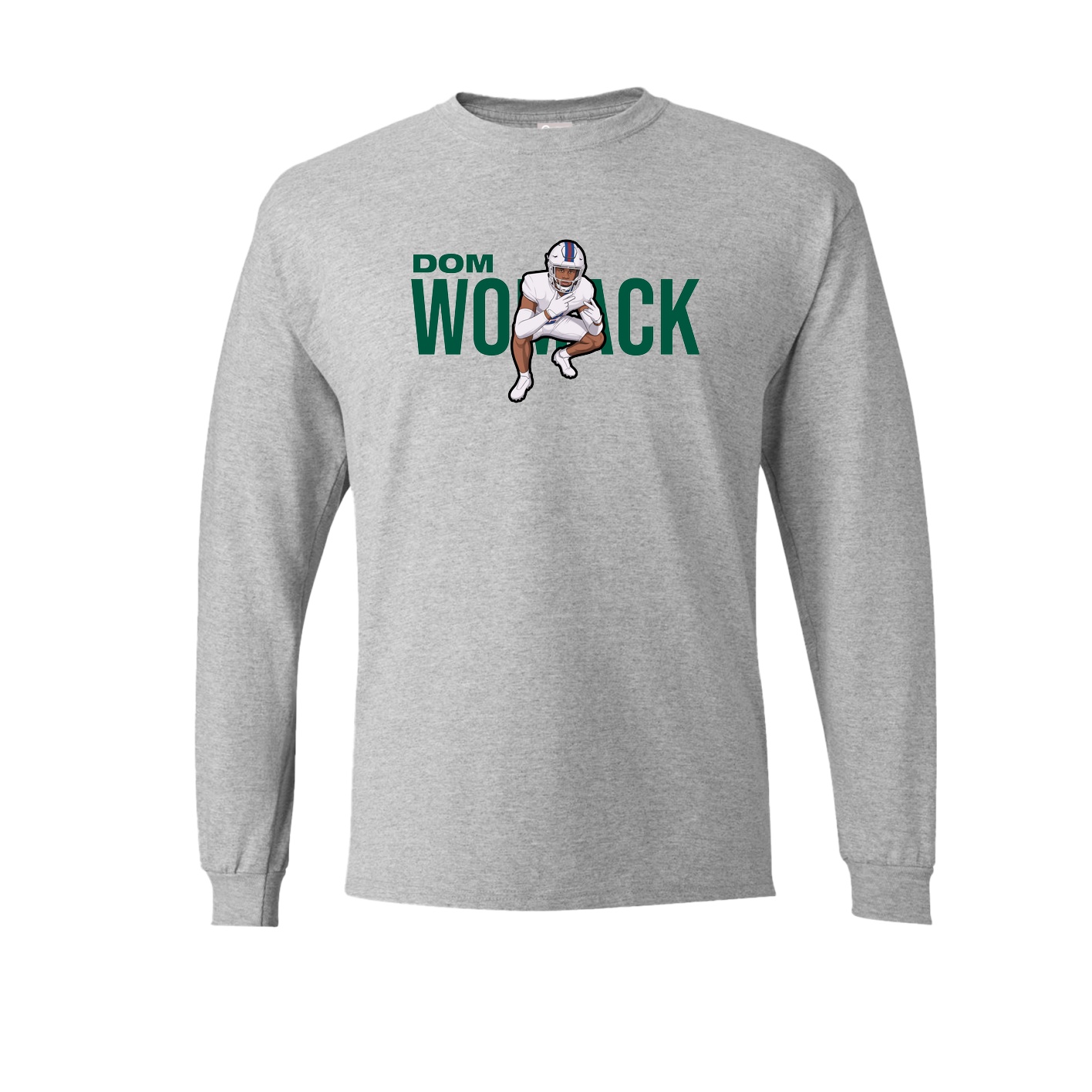 Long Sleeve Tee — Player Name in Grey